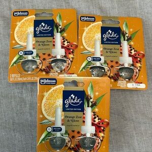3 Glade Scented Oil Refills 2-pack Orange Zest & Clove